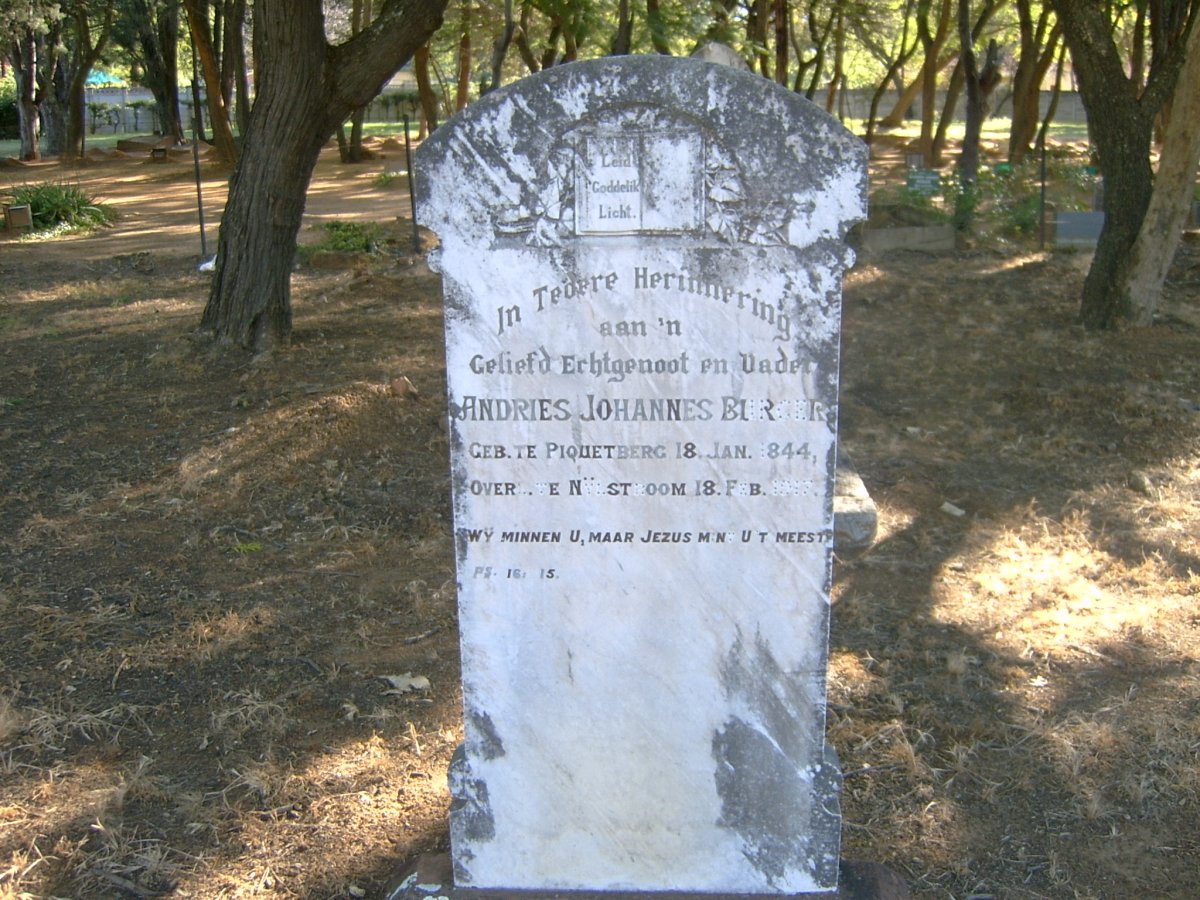 BURGER Andries Johannes 1844-1917