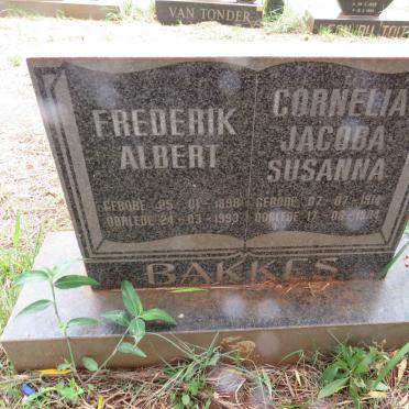 BAKKES Frederik Albert 1898-1993 & Cornelia Jacoba Susanna 1914-1984