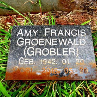 GROENEWALD Amy Francis nee GROBLER 1942-2016