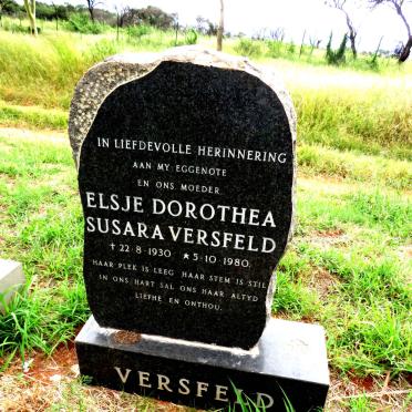 VERSFELD Elsje Dorothea Susara 1930-1980
