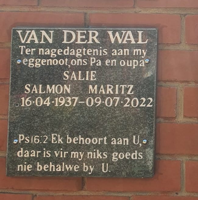 WAL Salmon Maritz, van der 1937-2022