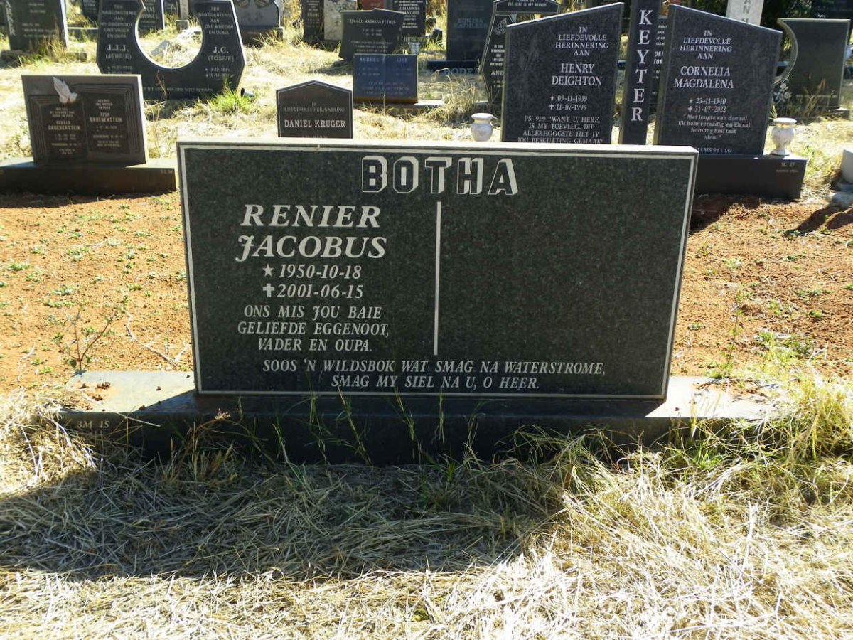 BOTHA Renier Jacobus 1950-2001