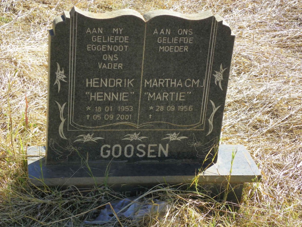 GOOSEN Hendrik 1953-2001 & Martha C.M.J. 1956-