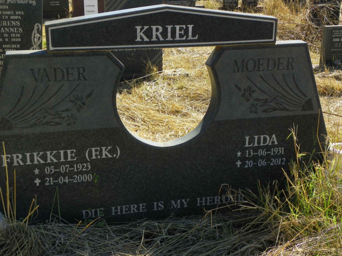 KRIEL F.K. 1923-2000 & Lida 1931-2012