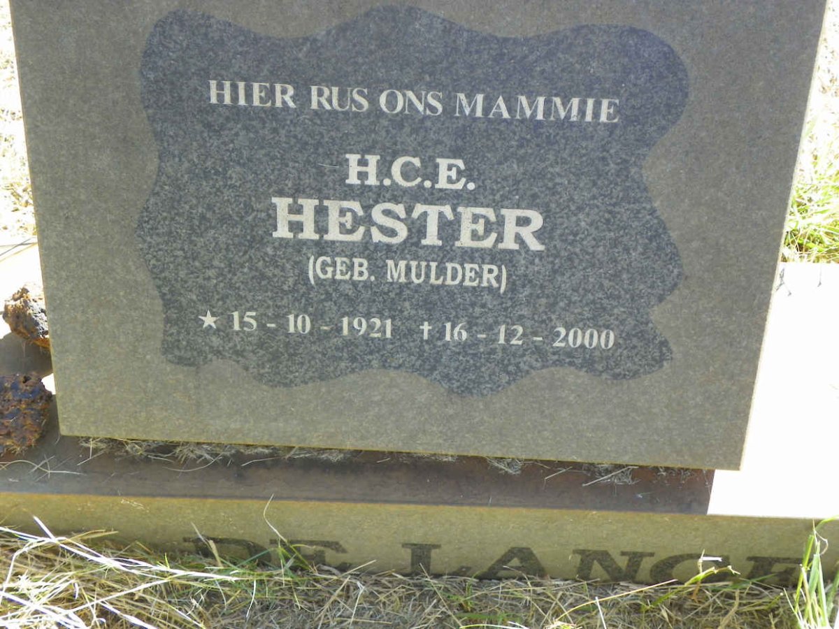 LANGE H.C.E., de nee MULDER 1921-2000