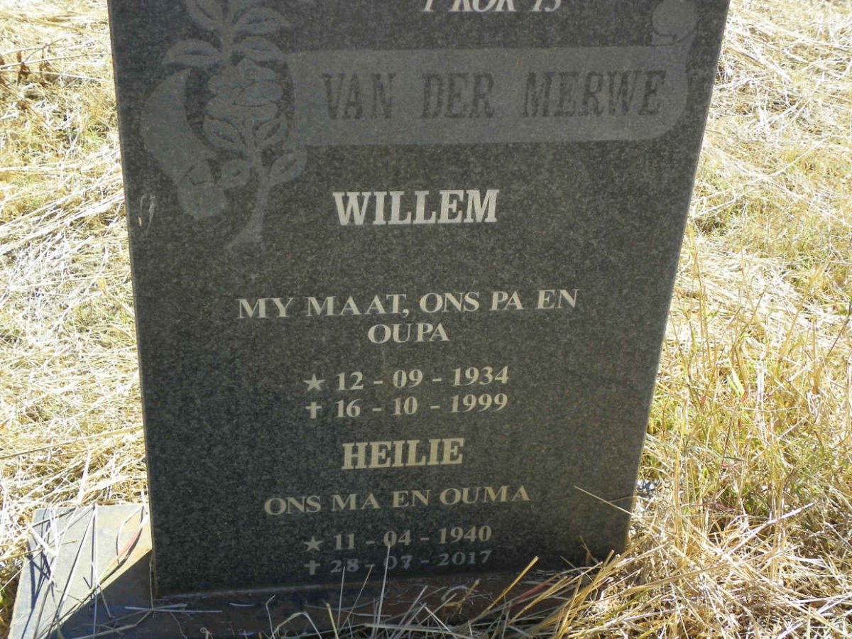 MERWE Willem, van der 1934-1999 & Heilie 1940-2017