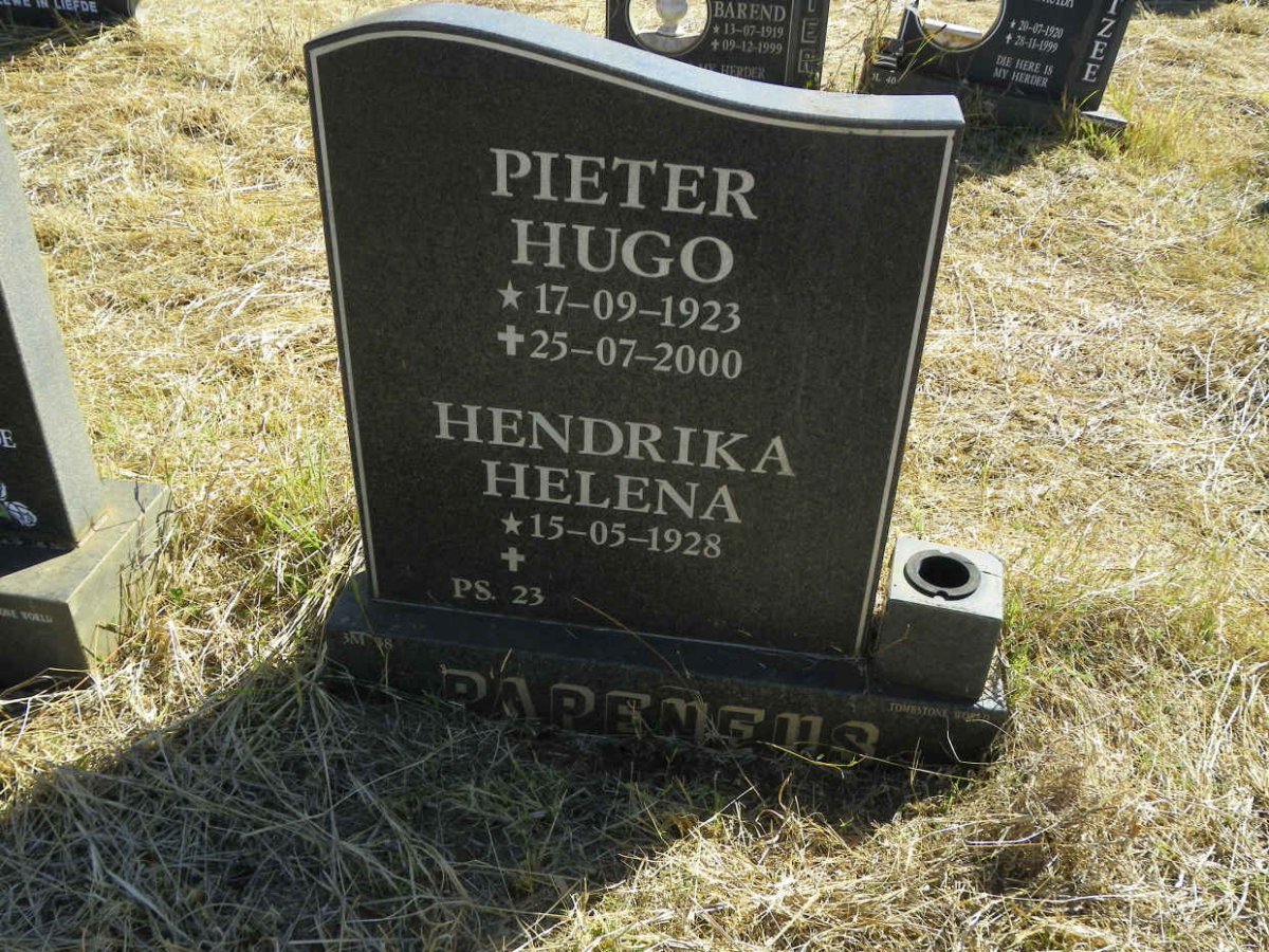 PAPENFUS Pieter Hugo 1923-2000 & Hendrika Helena 1928-