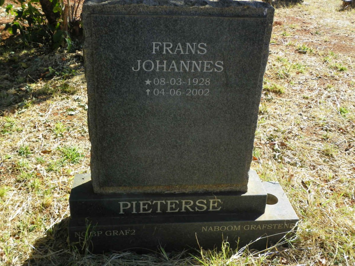 PIETERSE Frans Johannes 1928-2002