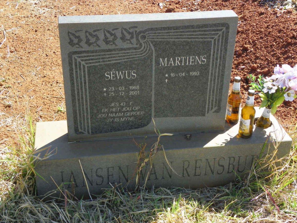 RENSBURG Sewus, Jansen van 1968-2001 :: JANSEN VAN RENSBURG Martiens 1993-