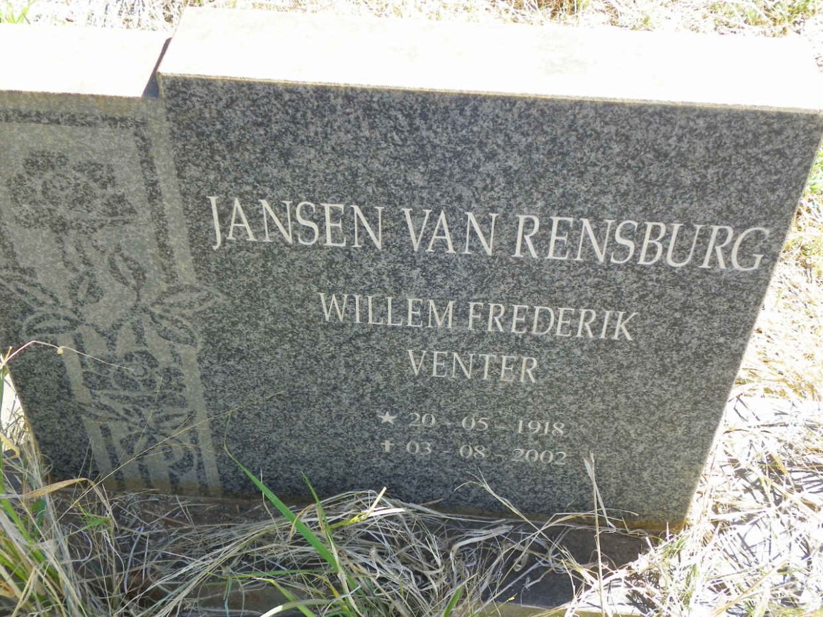 RENSBURG Willem Frederik Venter, Jansen van 1918-2002