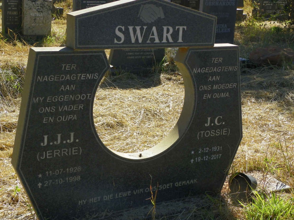 SWART J.J.J. 1926-1998 & J.C. 1931-2017