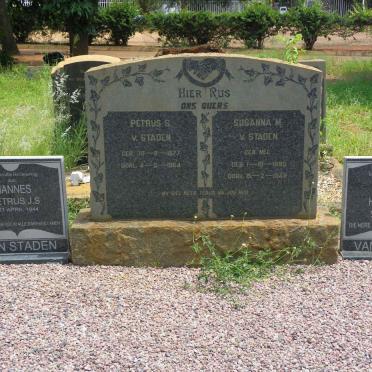 STADEN Petrus S., van 1877-1954 &amp; Susanna M. NEL 1882-1948
