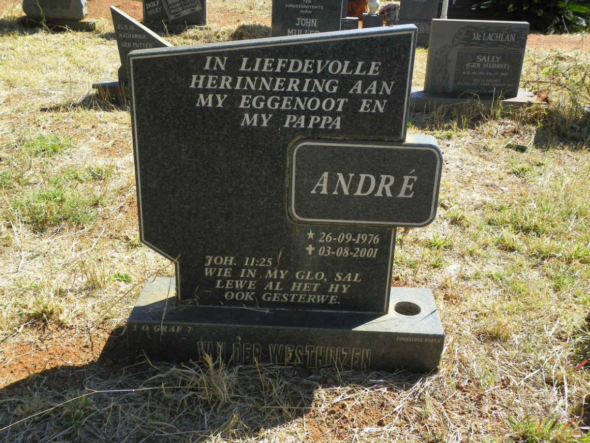 WESTHUIZEN Andre, van der 1976-2001