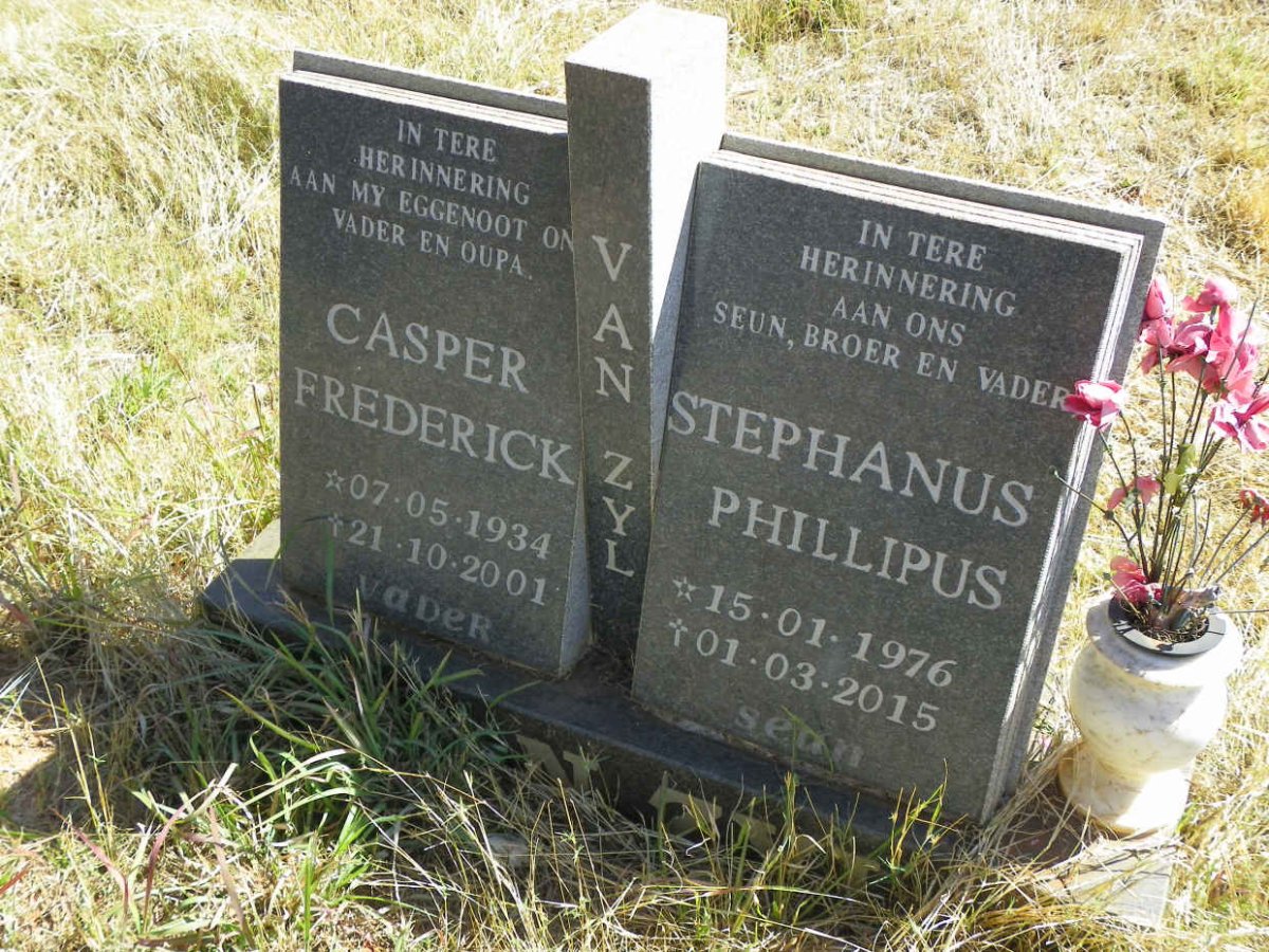 ZYL Casper Frederick, van 1934-2001 :: VAN ZYL Stephanus Phillipus 1976-2015