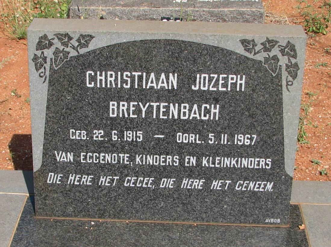 BREYTENBACH Christiaan Jozeph 1915-1967