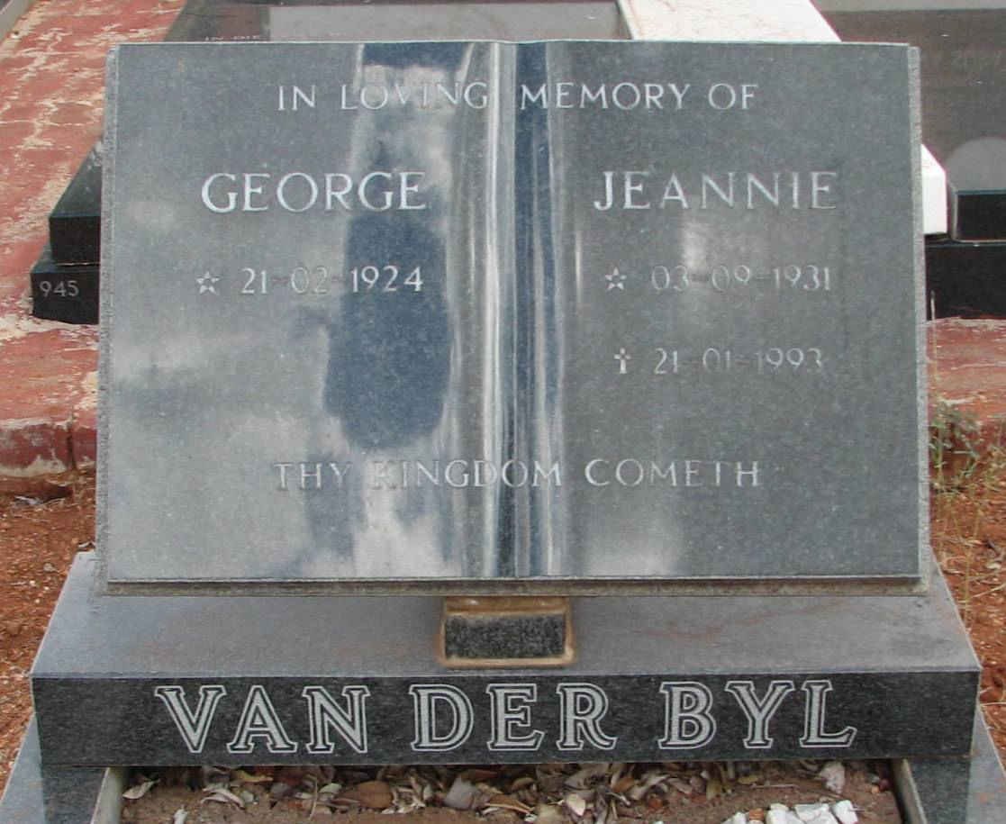 BYL George, van der  1924- &amp; Jeannie 1931-1993