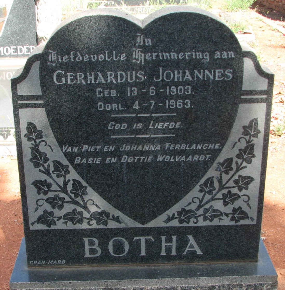 BOTHA Gerardus Johannes 1903-1963