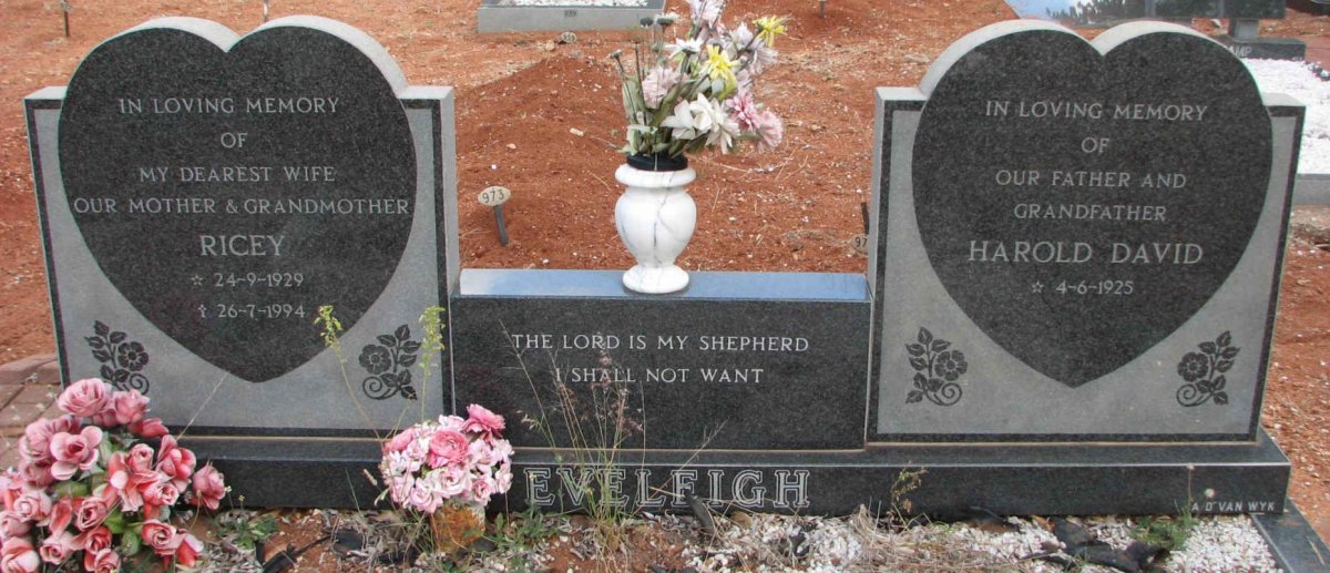 EVELEIGH Harold David 1925- &amp; Ricey 1929-1994