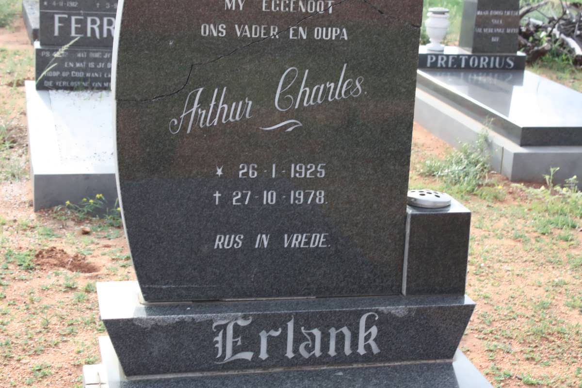 ERLANK Arthur Charles 1925-1978