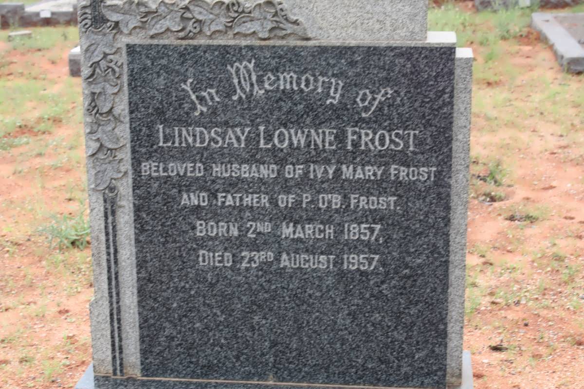 FROST Lindsay Lowne 1857-1957