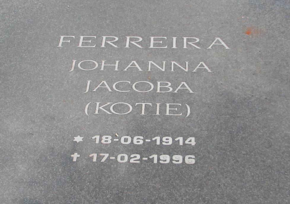 FERREIRA Johanna Jacoba 1914-1996