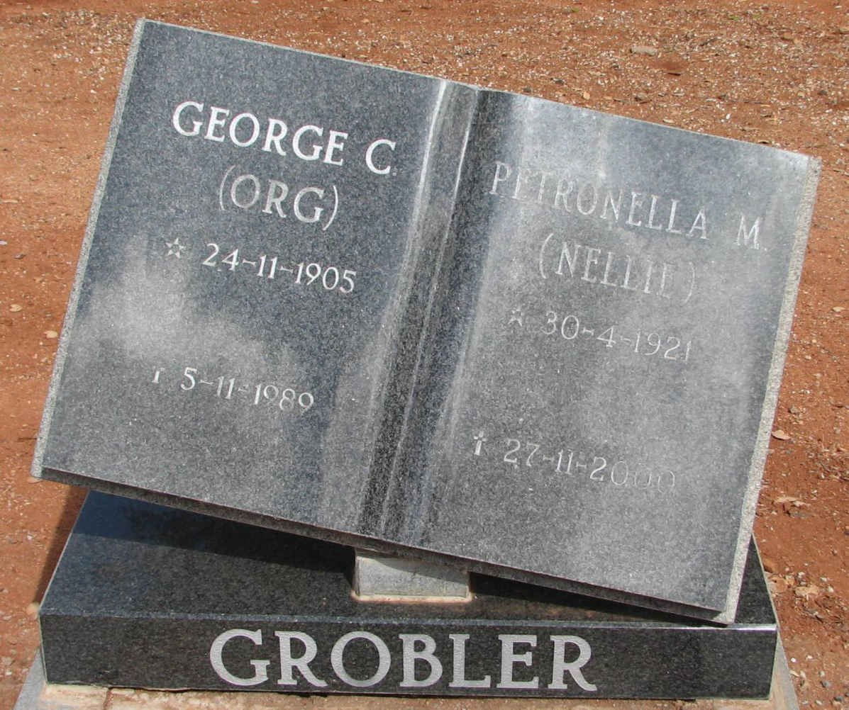 GROBLER George C 1905-1989 &amp; Petronella M. 1921-2000