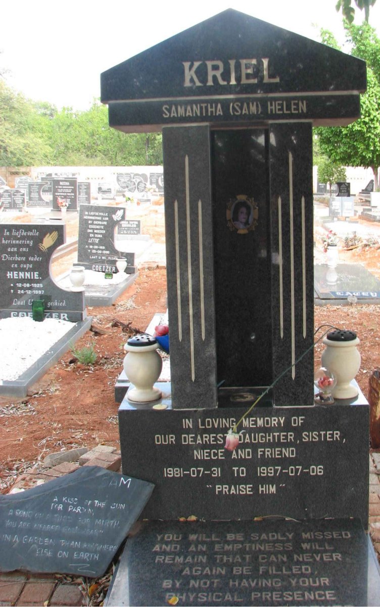 KRIEL Samantha Helen 1981-1997