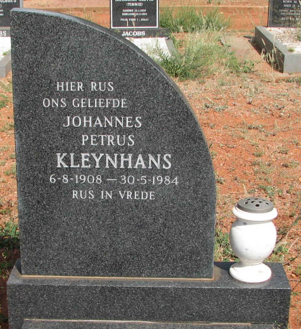 KLEYNHANS Johannes Petrus 1908-1984