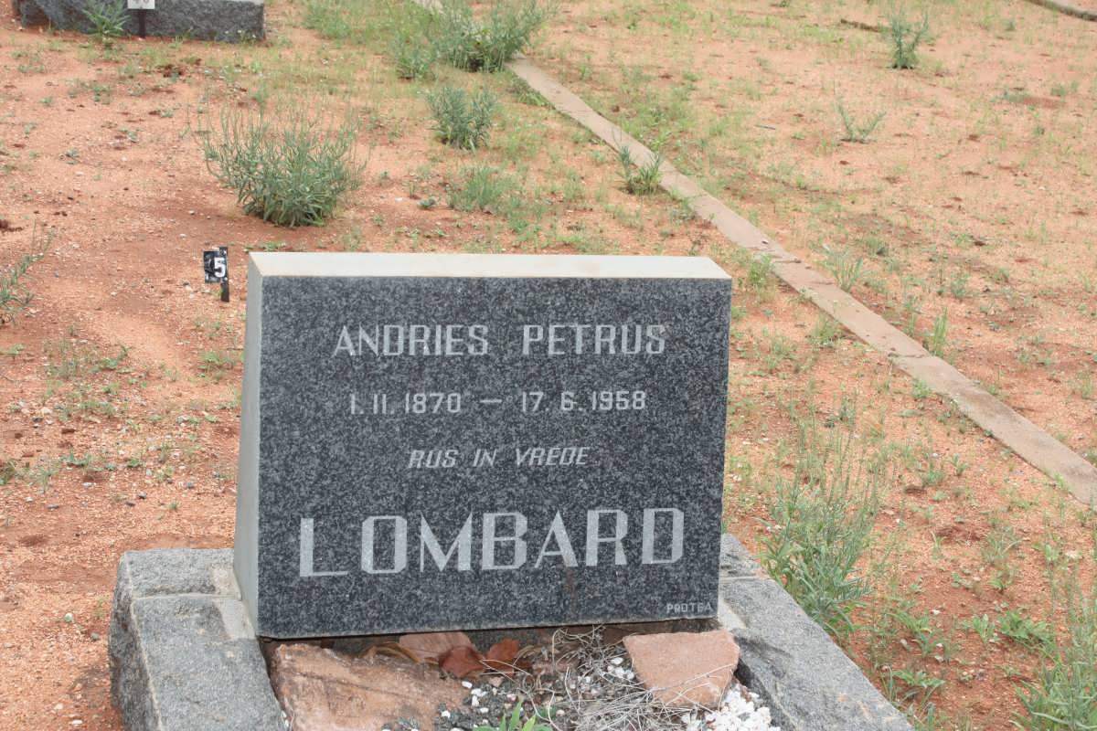 LOMBARD Andries Petrus 1870-1958
