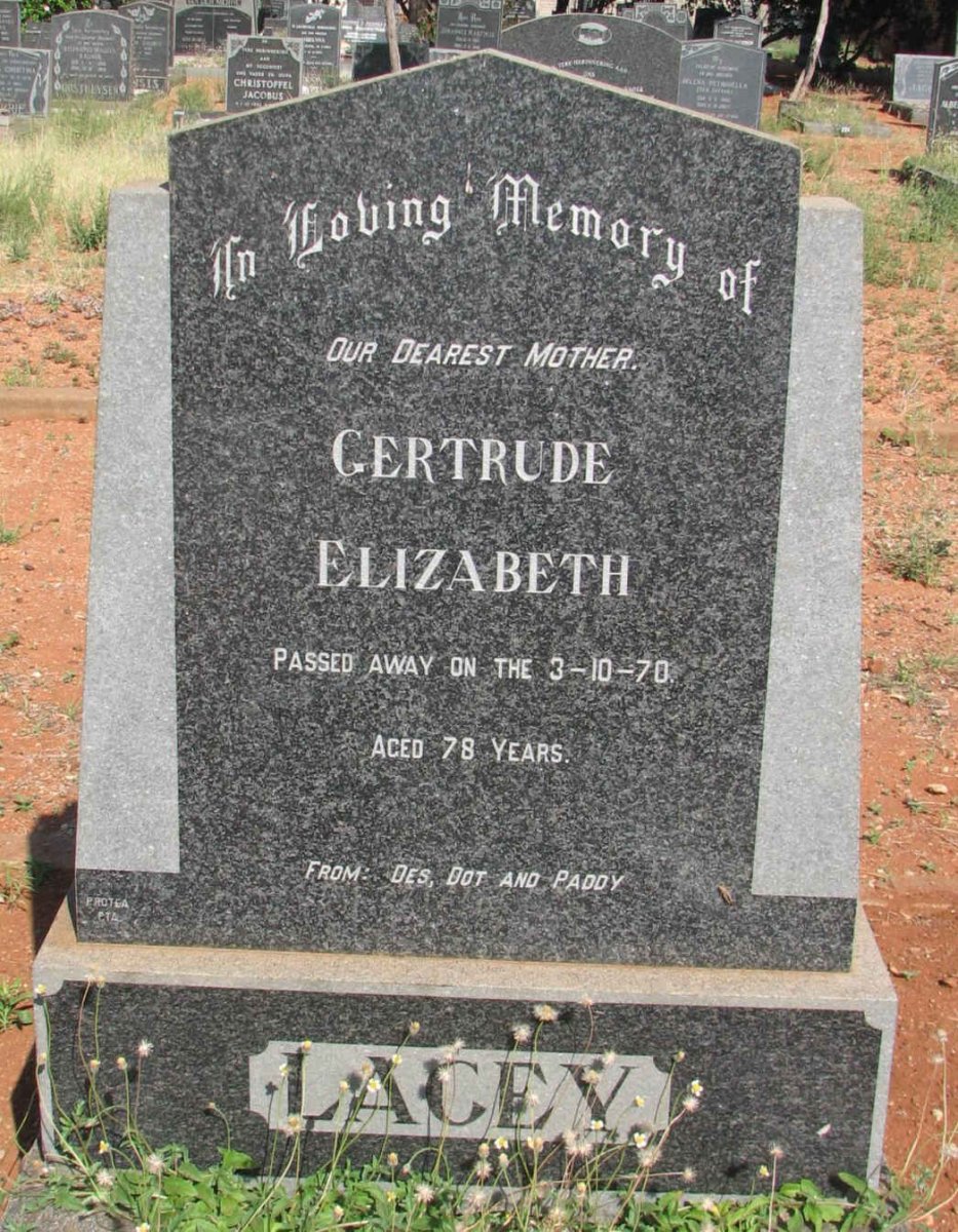 LACEY Gertrude Elizabeth -1970