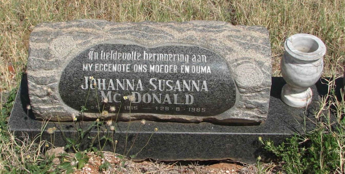 McDONALD Johanna Susanna 1915-1985