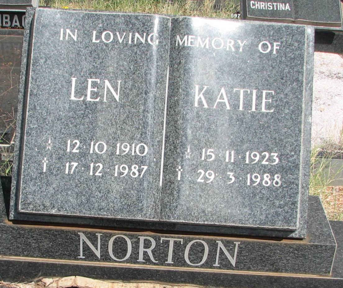 NORTON Len 1910-1987 &amp; Katie 1923-1988