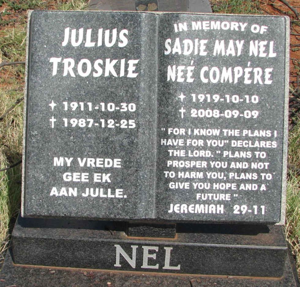 NEL Julius Troskie 1911-1987 &amp; Sadie May COMPÉRE 1919-2008