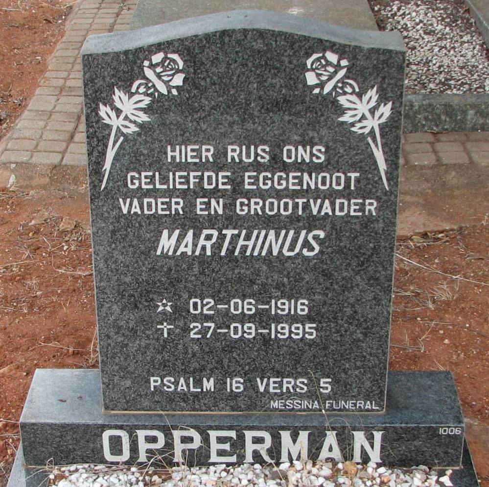 OPPERMAN Marthinus 1916-1995