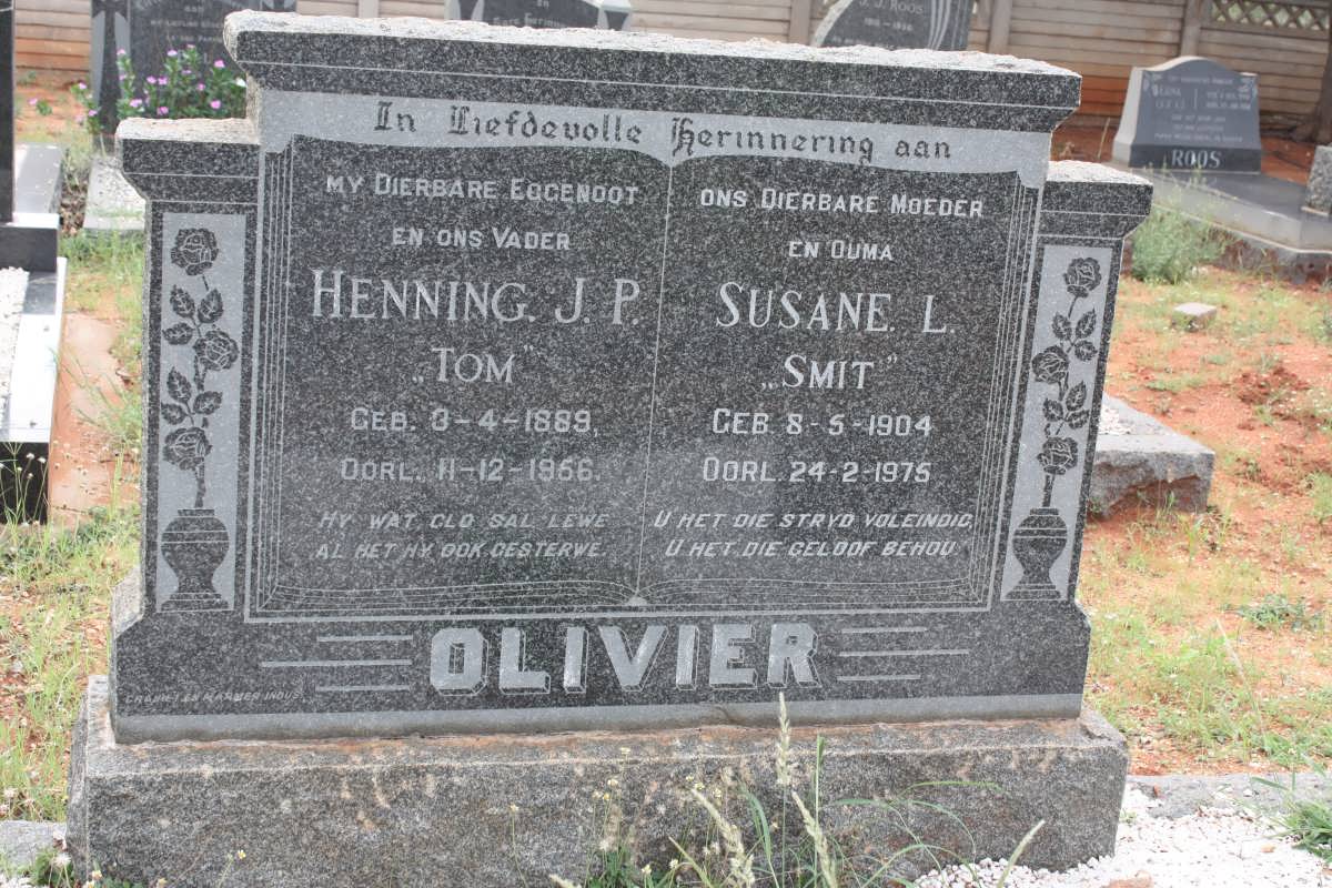 OLIVIER Henning J.P. 1889-1956 &amp; Susane L. 1904-1975