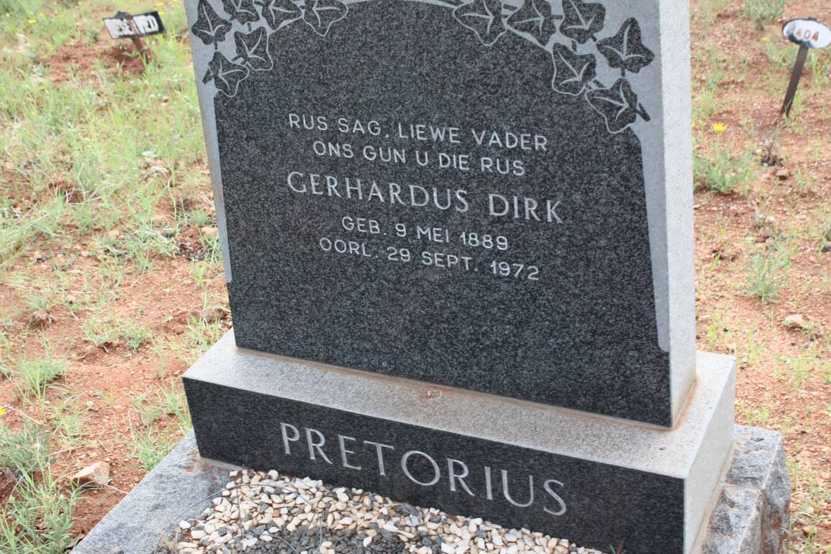 PRETORIUS Gerhardus Dirk 1889-1972