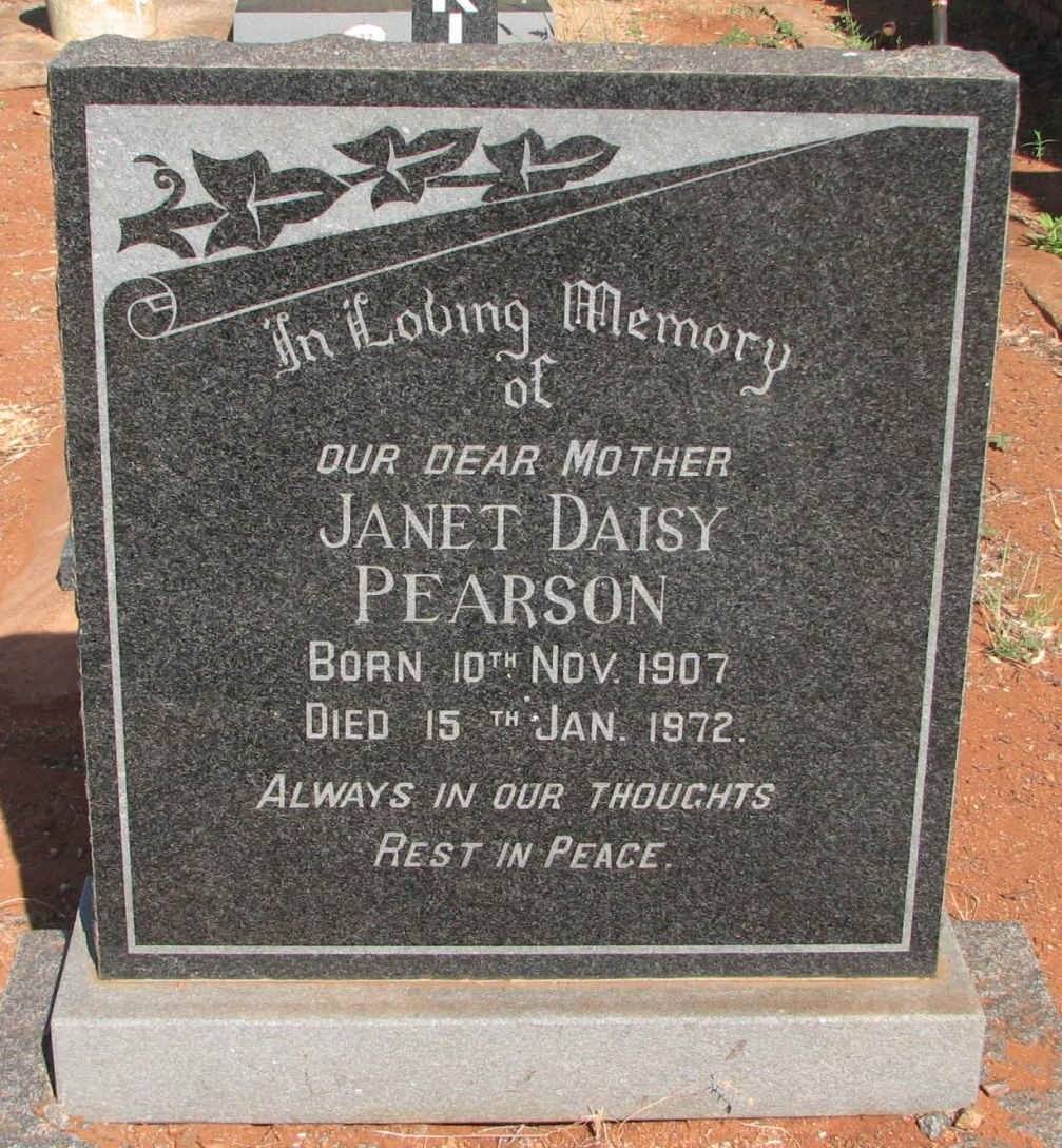 PEARSON Janet Daisy 1907-1972