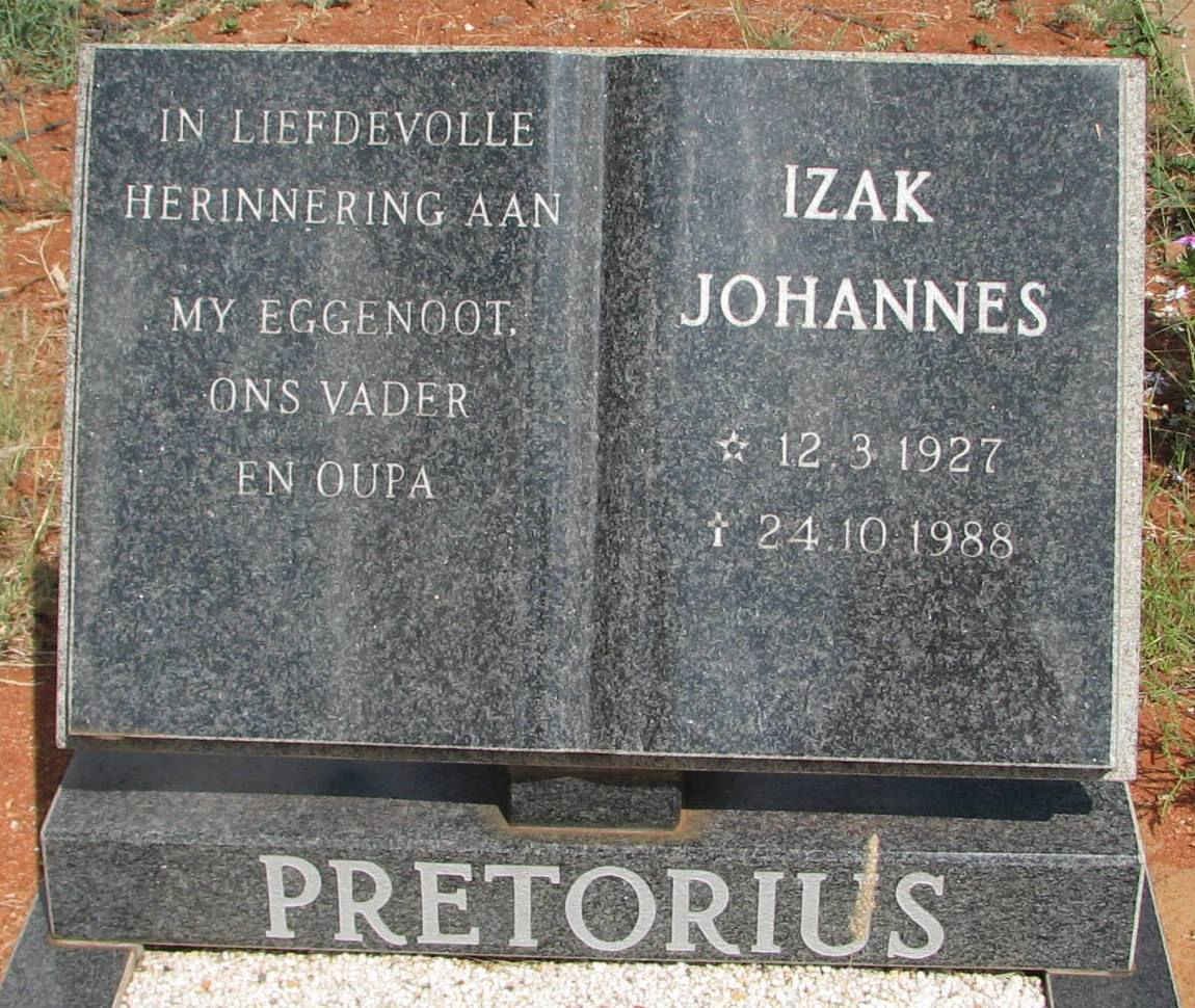 PRETORIUS Izak Johannes 1927-1988