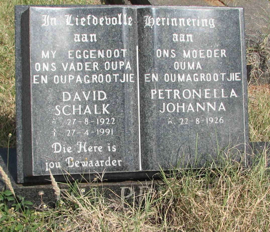 PREEZ David Schalk, du 1922-1991 &amp; Petronella Johanna 1926-