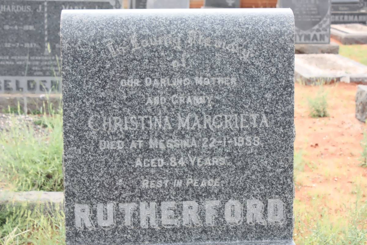 RUTHERFORD Christina Margrieta -1958