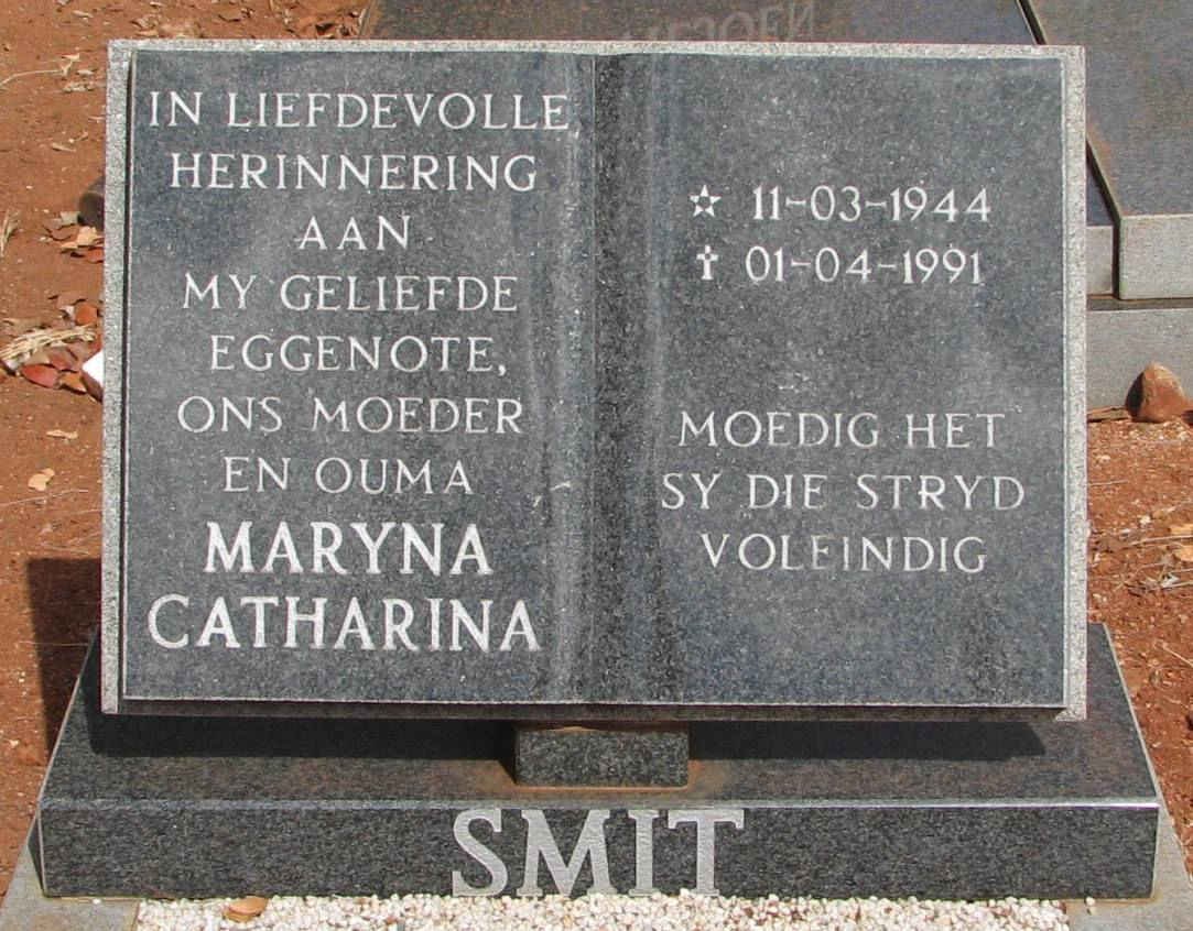SMIT Maryna Catharina 1944-1991
