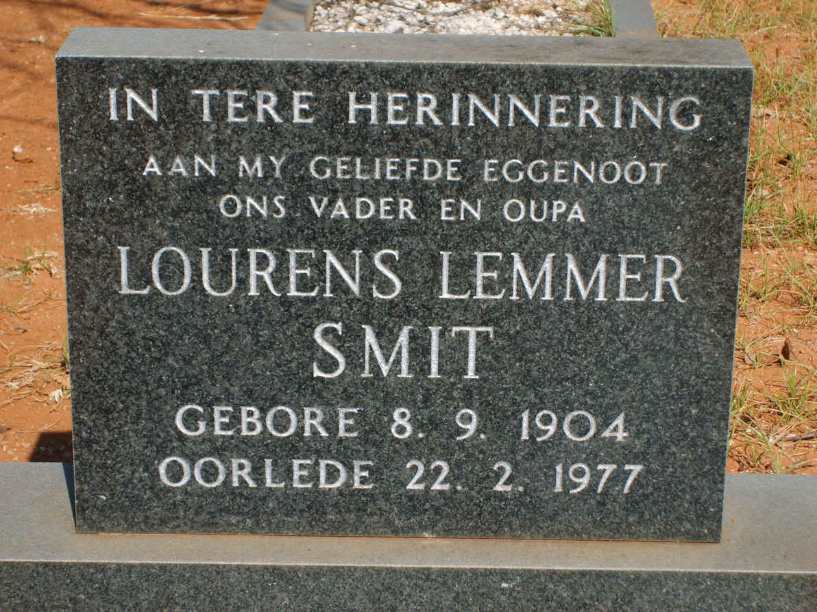 SMIT Lourens Lemmer 1904-1977