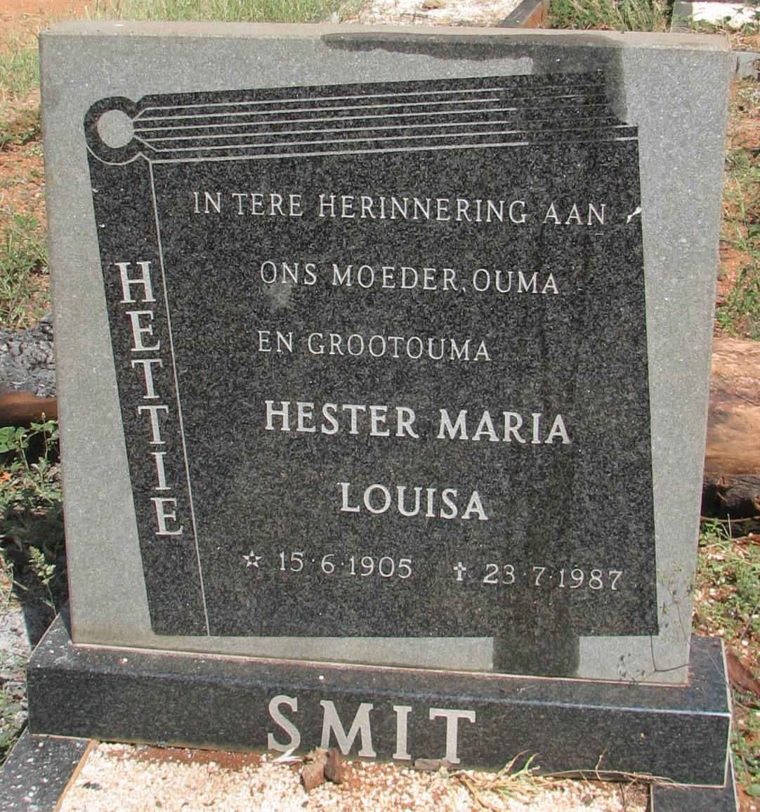 SMIT Hester Maria Louisa 1905-1987