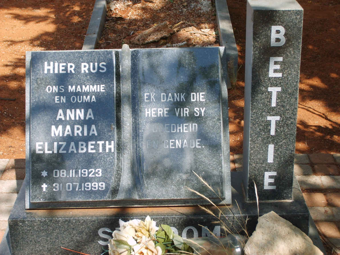 STRYDOM Anna Maria Elizabeth 1923-1999