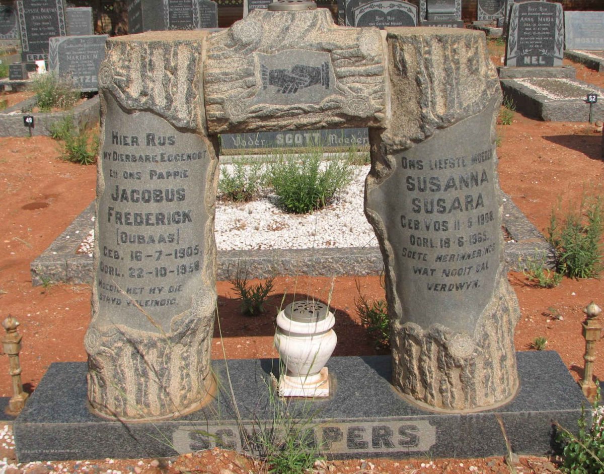 SCHEMPERS Jacobus Frederick 1905-1958 &amp; Susanna Susara VOS 1908-1965