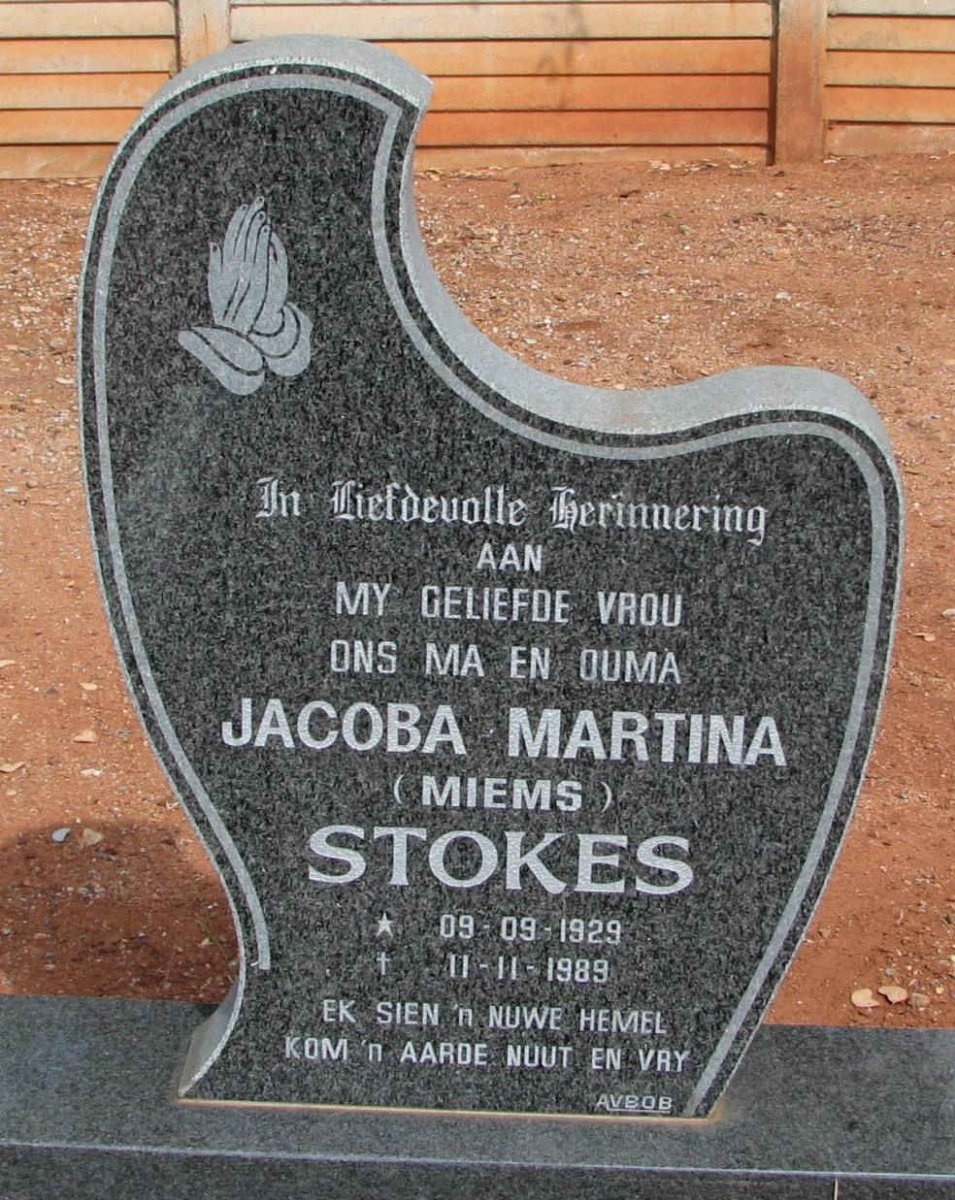 STOKES Jacoba Martina 1929-1989