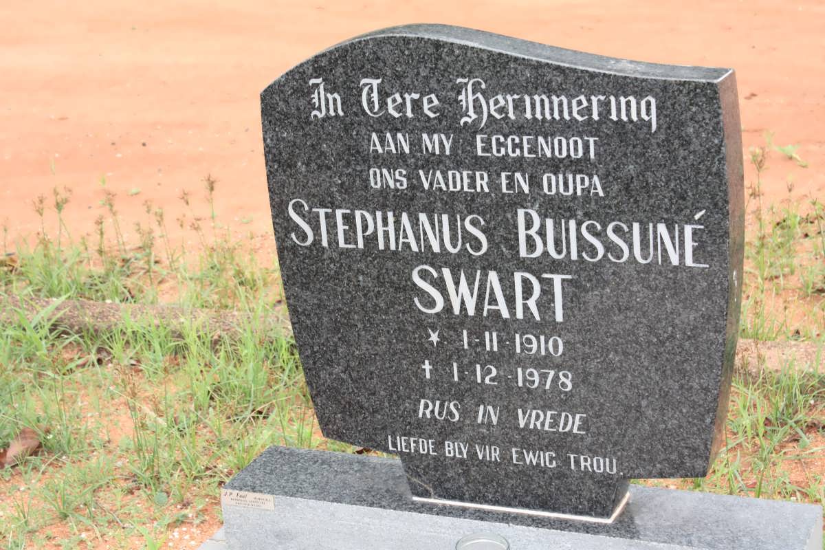 SWART Stephanus Buissuné 1910-1978