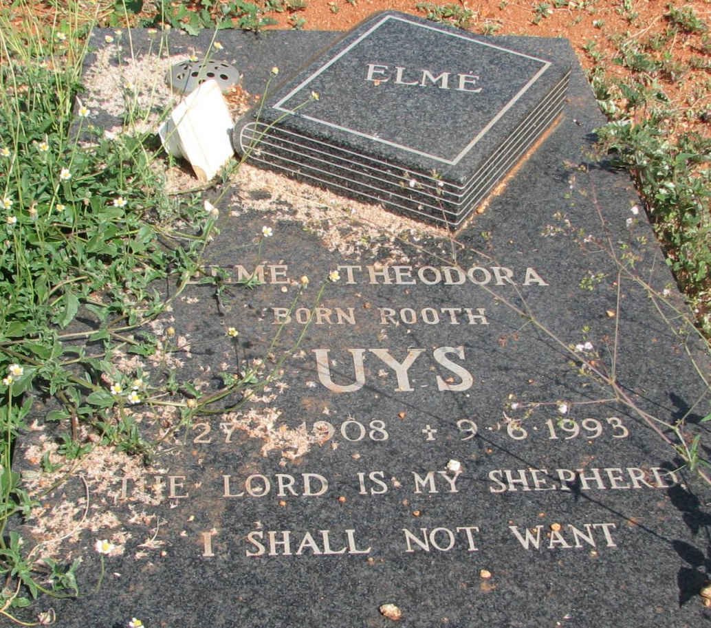 UYS Elme Theodora nee ROOTH 1908-1993