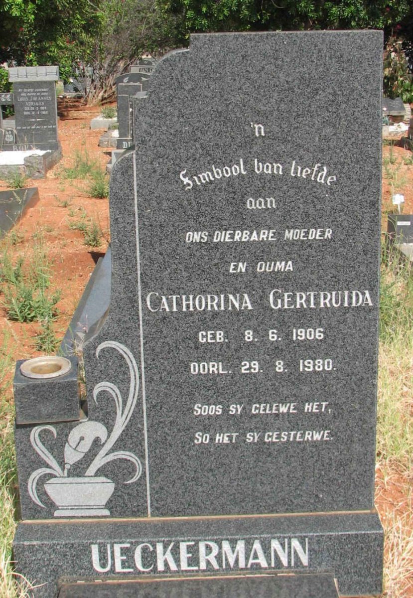 UECKERMANN Cathorina Gertruida 1906-1980