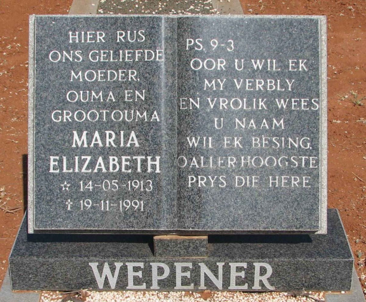 WEPENER Maria Elizabeth 1913-1991